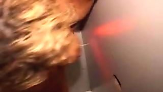 Frizzy Haired Blonde Amateur Sucks Dick At Glory Hole