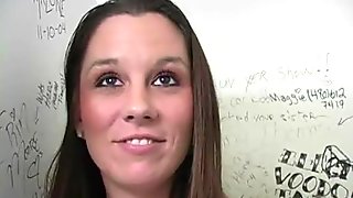 Awesome deepthroat -Hot girl blows Cock through gloryhole 15