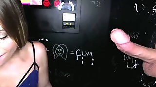 Gloryhole amateur pussyfucked before facial
